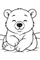 Free Polar Bear Coloring Page - Smiling Cub Sitting in Snow (Printable PDF)