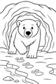 Free Polar Bear Coloring Page - Walking From Snowy Ice Cave (Printable PDF)