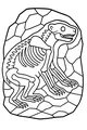 Free Polar Bear Coloring Page - Skeleton in Cracked Ice Cave (Printable PDF)