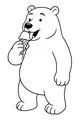 Free Polar Bear Coloring Page - Happy Bear Eating Ice Cream (Printable PDF)