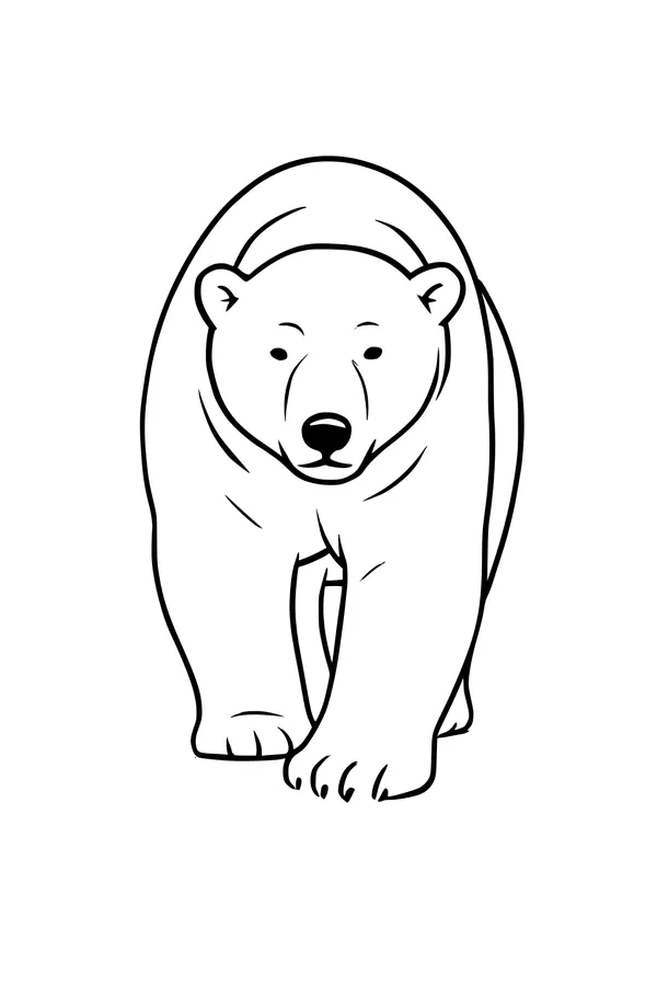 Free Polar Bear Coloring Page - Big Paws on Cracked Ice (Printable PDF)