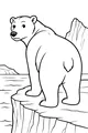 Free Polar Bear Coloring Page - Snowy Cliffside Sea View (Printable PDF)