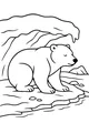 Free Polar Bear Coloring Page - Sleepy Bear Under Icy Cave (Printable PDF)