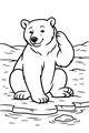 Free Polar Bear Coloring Page - Friendly Bear Waving on Arctic Ice (Printable PDF)