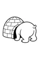 Free Polar Bear Coloring Page - Silly Bear Crawling Into Igloo (Printable PDF)
