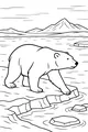 Free Polar Bear Coloring Page - Walking By Icy River (Printable PDF)