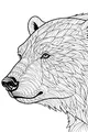 Free Polar Bear Coloring Page - Geometric Arctic Bear Portrait (Printable PDF)