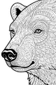 Free Polar Bear Coloring Page - Intricate Swirly Profile Face (Printable PDF)