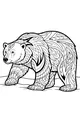 Free Polar Bear Coloring Page - Patterned Bear in Snowy Winter Scene (Printable PDF)