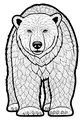 Free Polar Bear Coloring Page - Leafy Patterned Fur Design (Printable PDF)