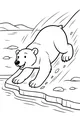 Free Polar Bear Coloring Page - Cub Sliding by Shimmering Lake (Printable PDF)