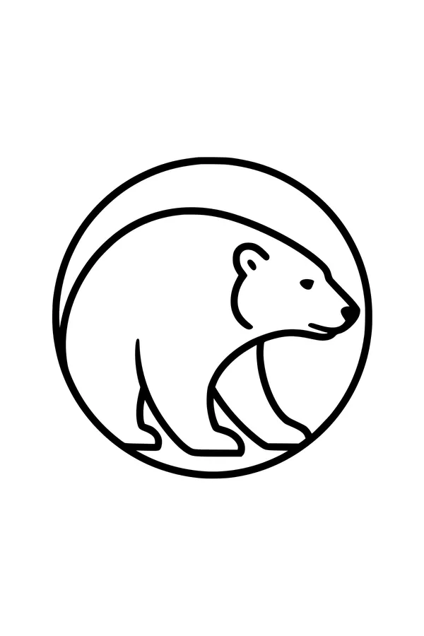 Free Polar Bear Coloring Page - Simple Arctic Circle Outline (Printable PDF)