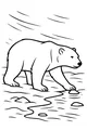 Free Polar Bear Coloring Page - Walking By Icy Stream (Printable PDF)