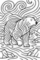 Free Polar Bear Coloring Page - Swirly Winter Arctic Scene (Printable PDF)