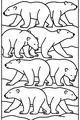 Free Polar Bear Coloring Page - Five Bears Marching in Snow (Printable PDF)