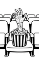 Free Zombie Popcorn Bucket Coloring Page - Spooky Movie Theater Surprise (Printable PDF)
