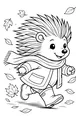 Free Porcupine Coloring Page - Breezy Autumn Walk in the Leaves (Printable PDF)