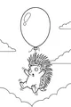Free Porcupine Coloring Page - Balloon Ride Through the Clouds (Printable PDF)