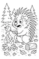 Free Porcupine Coloring Page - Campfire Marshmallow Mishap (Printable PDF)