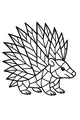 Free Porcupine Coloring Page - Mosaic Style With Spiky Quills (Printable PDF)