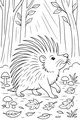 Free Porcupine Coloring Page - Spiky Friend in Forest (Printable PDF)