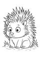 Free Porcupine Coloring Page - Surprised Cartoon Spike in the Grass (Printable PDF)