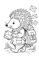 Free Porcupine Coloring Page - Forest Mail Delivery Scene (Printable PDF)