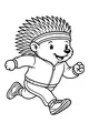 Free Porcupine Coloring Page - Cartoon Boy Running in Sneakers (Printable PDF)