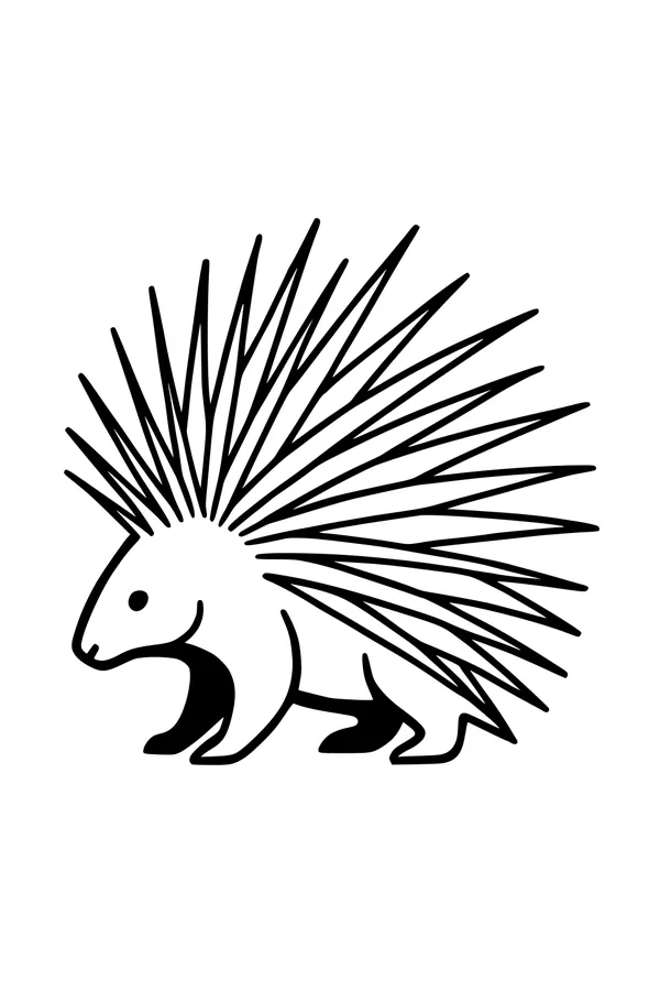 Free Porcupine Coloring Page - Cute Spiky Forest Explorer (Printable PDF)