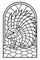 Free Porcupine Coloring Page - Spiky Friend in Stained-Glass Window (Printable PDF)