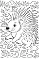 Free Porcupine Coloring Page - Cute Cartoon in Forest Scene (Printable PDF)