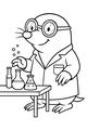 Free Mole Coloring Page - Cute Scientist With Bubbling Potions (Printable PDF)