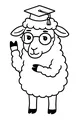 Free Sheep Coloring Page - Graduated Cartoon Sheep With Glasses (Printable PDF)