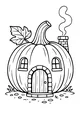 Free Pumpkin House Coloring Page - Cozy Halloween Cottage Scene (Printable PDF)