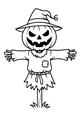 Free Pumpkin Scarecrow Coloring Page - Jack-O-Lantern Night Watch (Printable PDF)