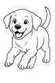 Free Puppy Dog Coloring Page - Happy Cartoon Pup Running (Printable PDF)
