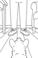 Free Dog Coloring Page - Pup Waiting Patiently Indoors (Printable PDF)