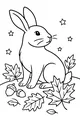 Free Rabbit Coloring Page - Autumn Night Under the Stars (Printable PDF)