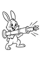 Free Rabbit Coloring Page - Benny Bunny With Carrot Blaster (Printable PDF)