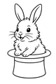 Free Rabbit Coloring Page - Bunny in Magic Hat (Printable PDF)