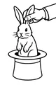 Free Rabbit Coloring Page - Bunny Pulled From Magician's Hat (Printable PDF)