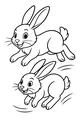 Free Bunny Coloring Page - Cartoon Rabbits Racing Together (Printable PDF)
