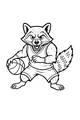 Free Raccoon Coloring Page - Energetic Basketball Player (Printable PDF)