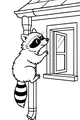 Free Raccoon Coloring Page - Sneaky Visitor at the Window (Printable PDF)
