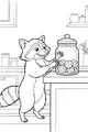 Free Raccoon Coloring Page - Rascal Reaches for Cookie Jar (Printable PDF)