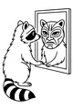 Free Raccoon Coloring Page - Rascal Raccoon With a Silly Mask Reflection (Printable PDF)