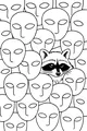 Free Raccoon Coloring Page - Sneaky Mask Parade Peekaboo (Printable PDF)