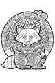 Free Raccoon Coloring Page - Whimsical Patterned Forest Friend (Printable PDF)