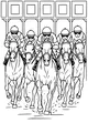 Free Horse Racing Coloring Page - Jockeys Bursting From Starting Gates (Printable PDF)