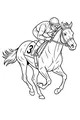 Free Racehorse Coloring Page - Jockey Riding at Full Gallop (Printable PDF)